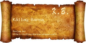 Kállay Barna névjegykártya
