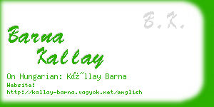 barna kallay business card